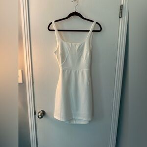 Lulu's White Sheath Mini Dress Square Neck Sleeveless